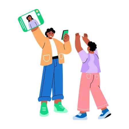 Influencer promoting product  Illustration