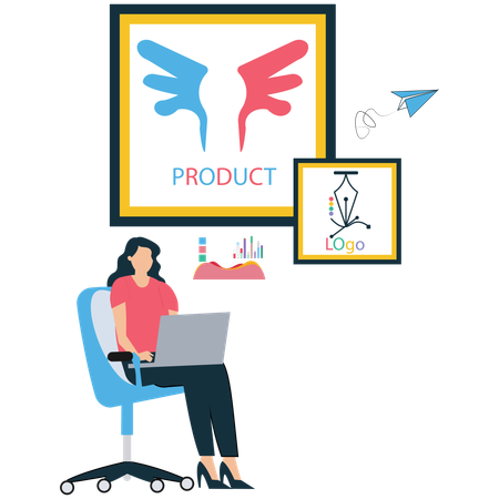 Influencer Promoting Product  Illustration
