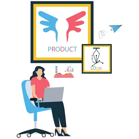 Influencer Promoting Product  Illustration