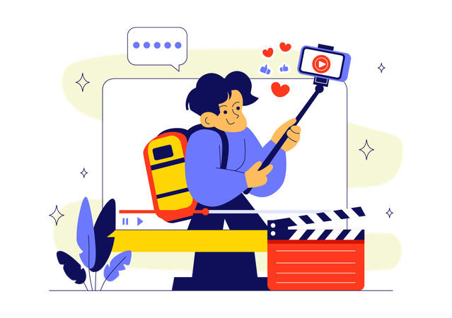 Influencer records Daily Vlog  Illustration