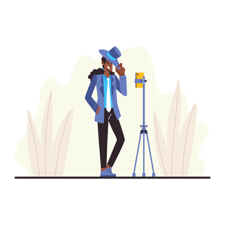 Influencer shooting video  Illustration