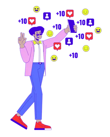 Influencer con follower telefonici che mi piacciono  Illustration