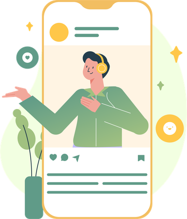 Influencer Video Content  Illustration