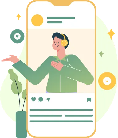 Influencer Video Content  Illustration