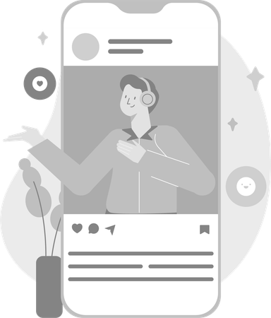 Influencer-Videoinhalte  Illustration