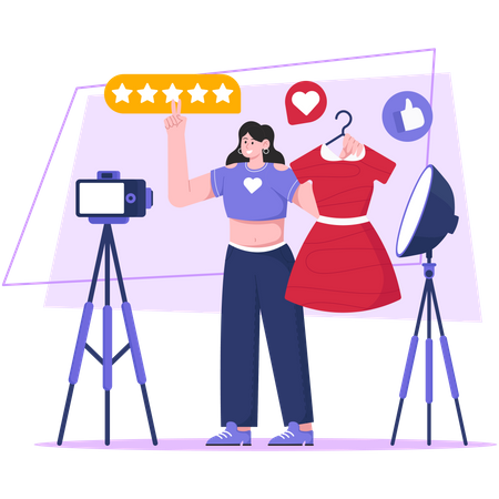 Influenceuse de mode féminine  Illustration