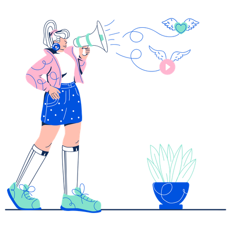 Influenciador de mídia social  Illustration