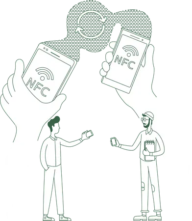 Info exchange using NFC  Illustration