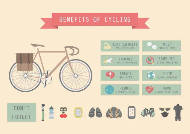 Infografía de bicicletas  Ilustración