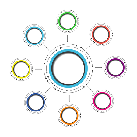 Infografía del círculo moderno  Ilustración