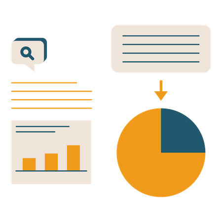 Infografía de investigación empresarial  Ilustración