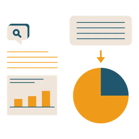 Infografía de investigación empresarial  Ilustración