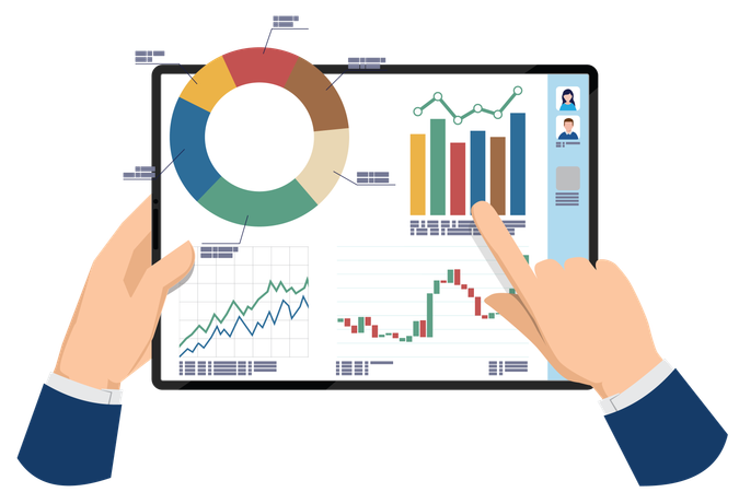 Infografía de la comunidad empresarial  Ilustración