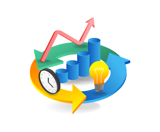 Ronda de infografía empresarial de éxito  Ilustración