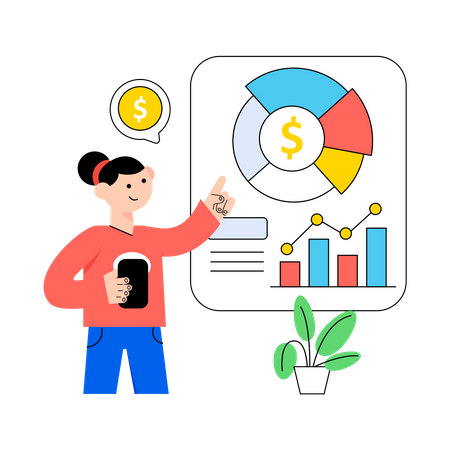 Infografía financiera  Ilustración