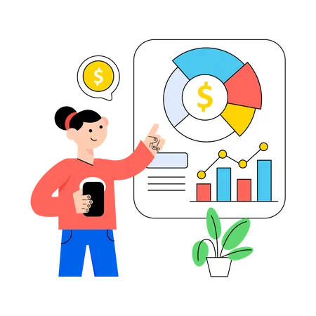 Infografía financiera  Ilustración