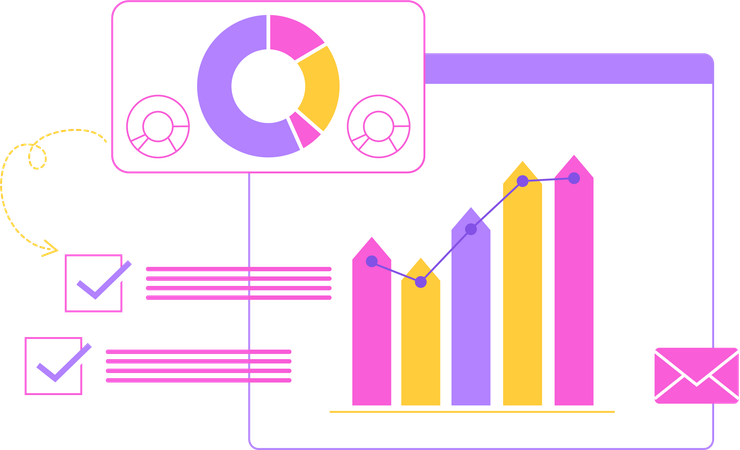 Infográfico de negócios e correio comercial  Illustration