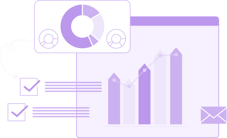 Infográfico de negócios e correio comercial  Illustration