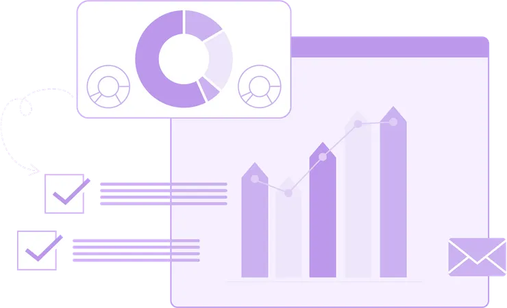 Infográfico de negócios e correio comercial  Illustration