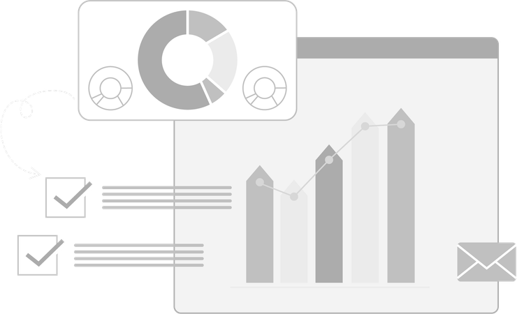 Infográfico de negócios e correio comercial  Illustration