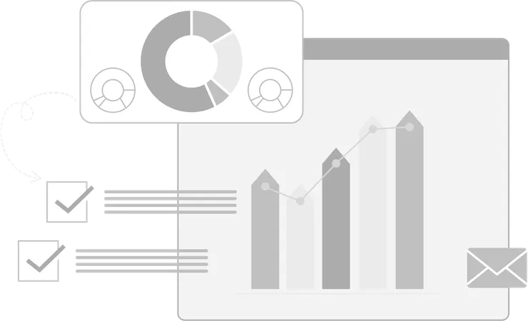 Infográfico de negócios e correio comercial  Illustration