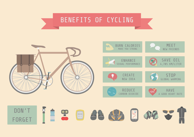 Infográficos de bicicleta  Ilustração