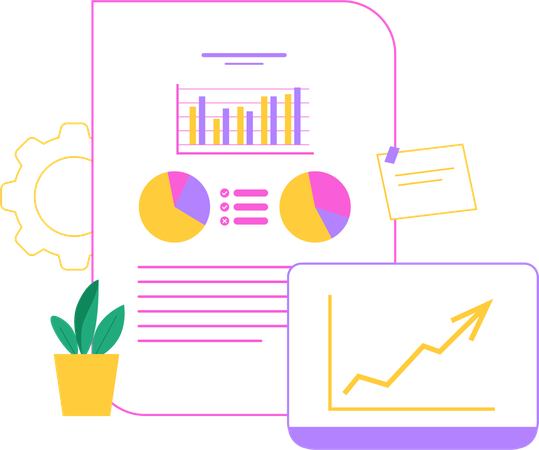 Infografik-Diagramm und Geschäftsdaten  Illustration