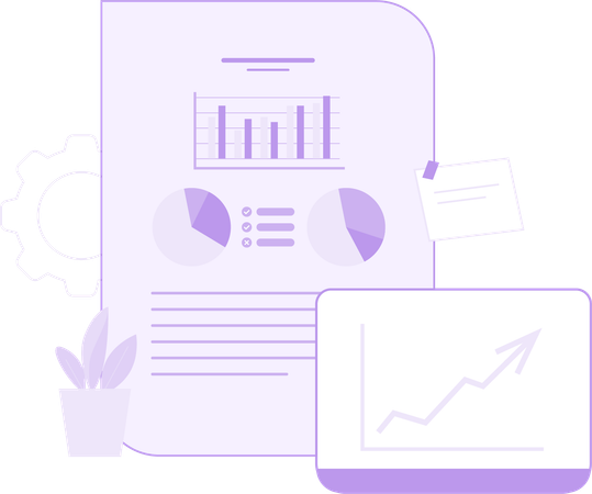 Infografik-Diagramm und Geschäftsdaten  Illustration