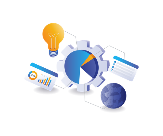 Infographic business plan idea analytics  Illustration