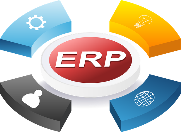 Infographic ERP business management system  Illustration