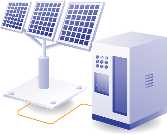 Infographic for solar panel energy storage battery circuit  Illustration