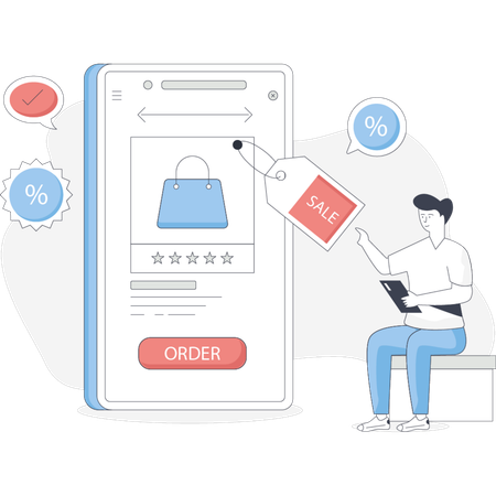 Infographic illustrating steps to create a mobile app for an e-commerce business featuring design and development tips  Illustration