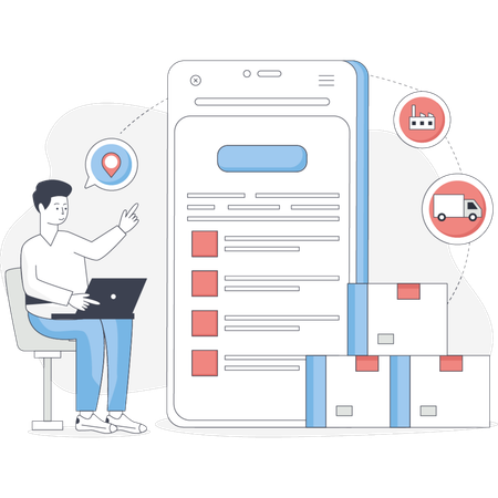 Infographic illustrating steps to create a mobile app for business featuring design development and marketing phases  Illustration