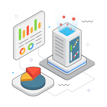 Infographic Report with Pie Chart  Illustration