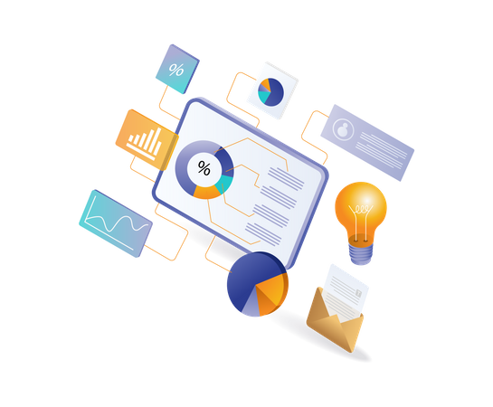 Gestion de l'analyse commerciale infographique  Illustration