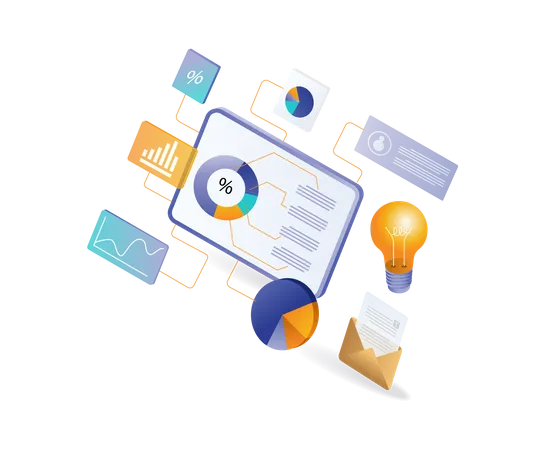 Gestion de l'analyse commerciale infographique  Illustration