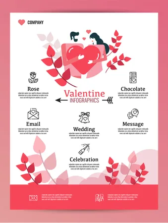 Infographie et modèle d'affiche pour la Saint-Valentin  Illustration