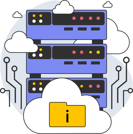 Información del servidor en la nube  Ilustración