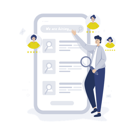 Informar vagas de emprego on-line  Ilustração
