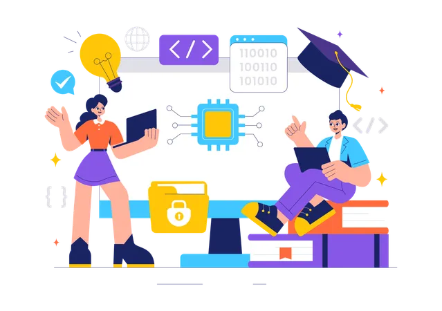 Informatik Logistik Software  Illustration