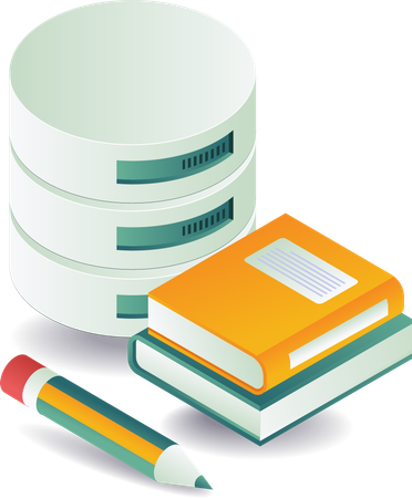 Information book with database  Illustration