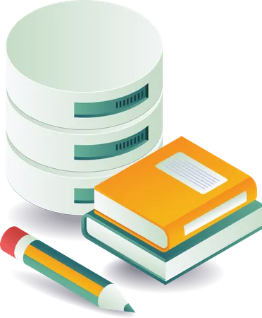 Information book with database  Illustration