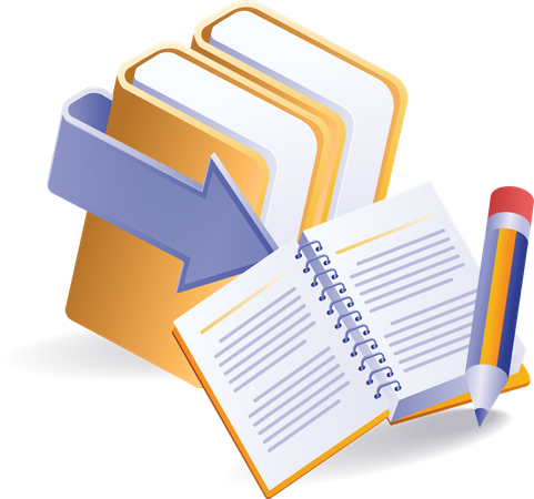 Information book with digital data folder  Illustration