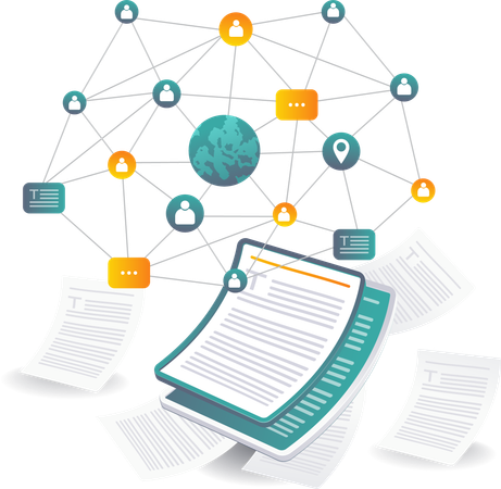 Information Network of Text Data Sheets  Illustration