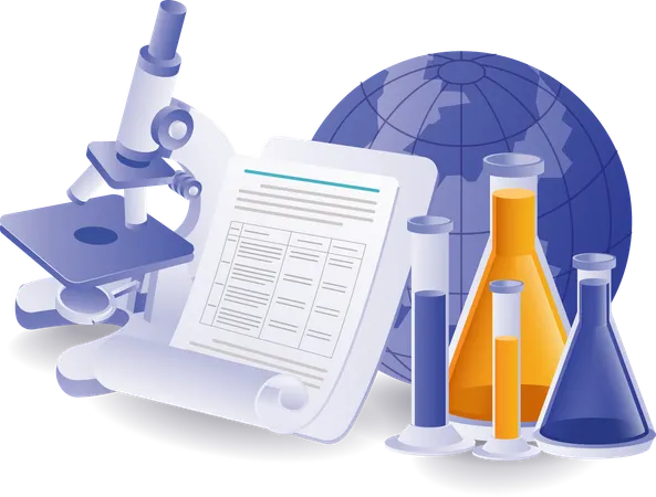 Information records on results of experimental exercises in world laboratories  Illustration