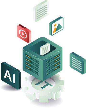 Information technology ai data server  Illustration