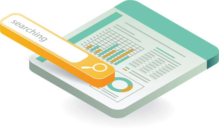 Information technology and data search analysis  Illustration