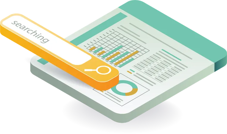 Information technology and data search analysis  Illustration