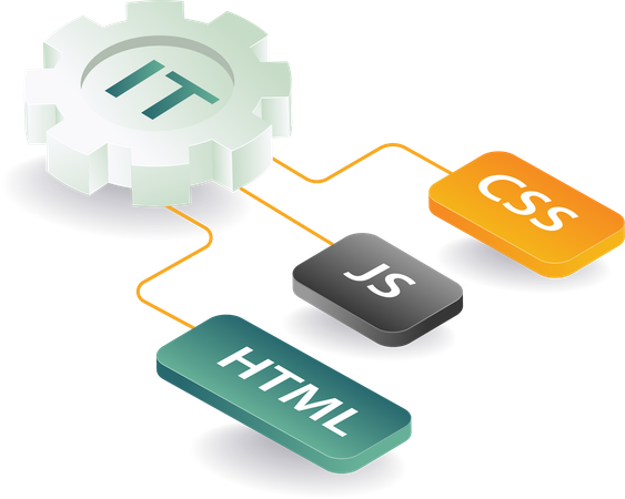 Information technology network programming language for web developers  Illustration