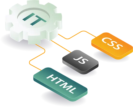 Information technology network programming language for web developers  Illustration